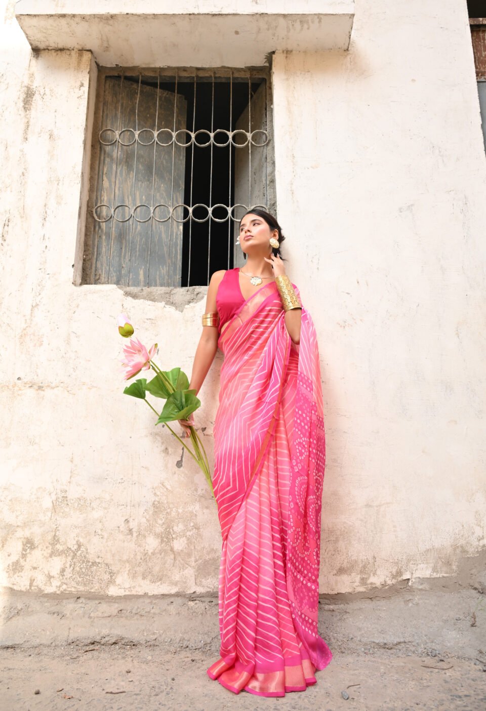 Pink Lotus Glow Saree