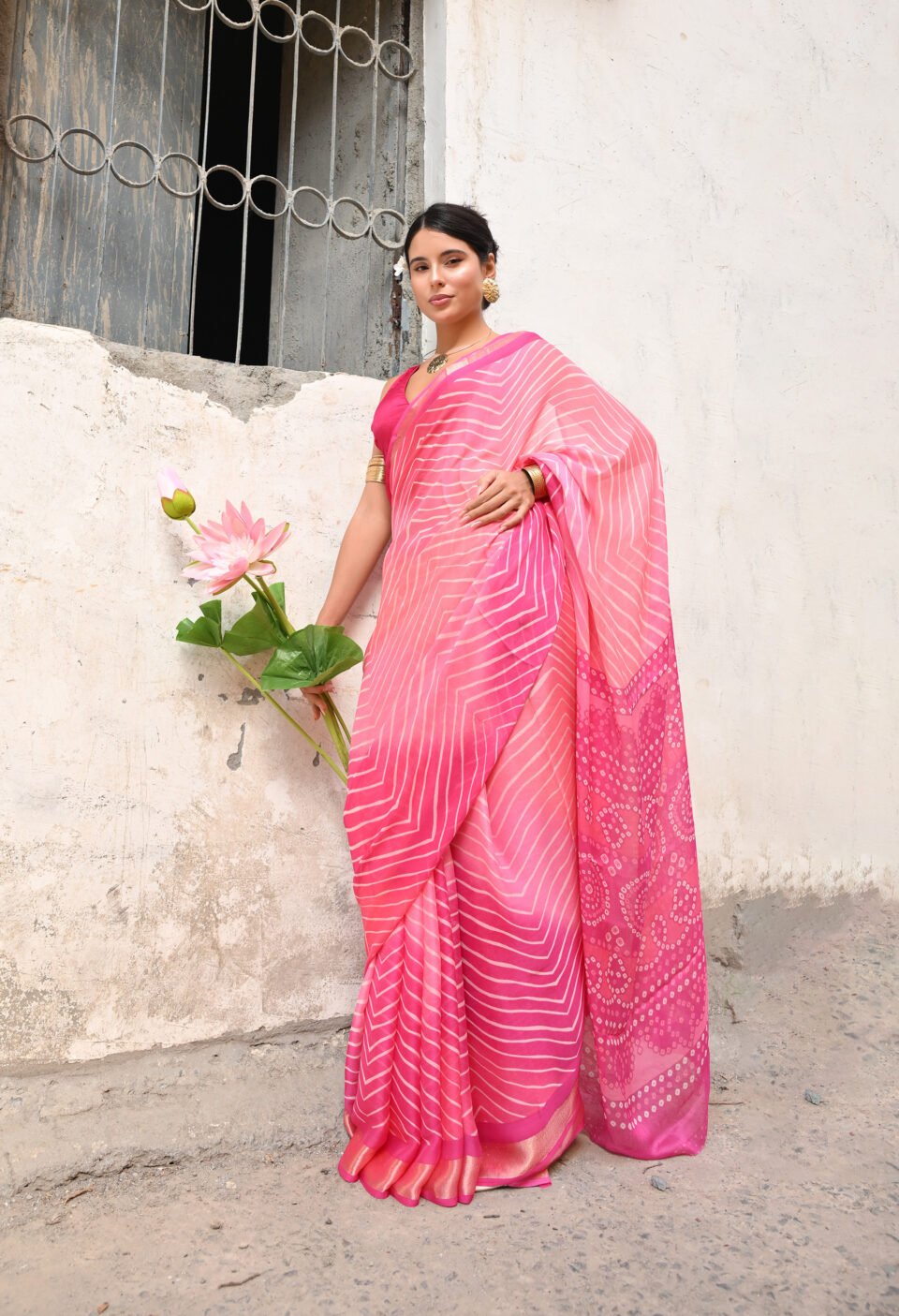 Pink Lotus Glow Saree Alternate