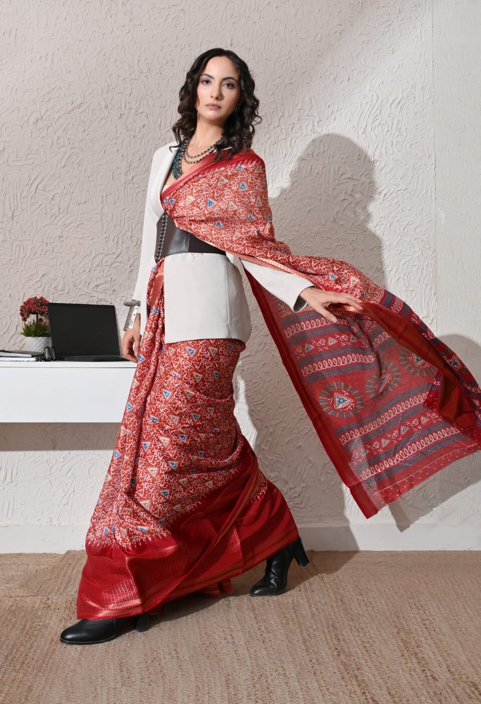 CEO of Desi-Core" Indo-Western Fusion Saree