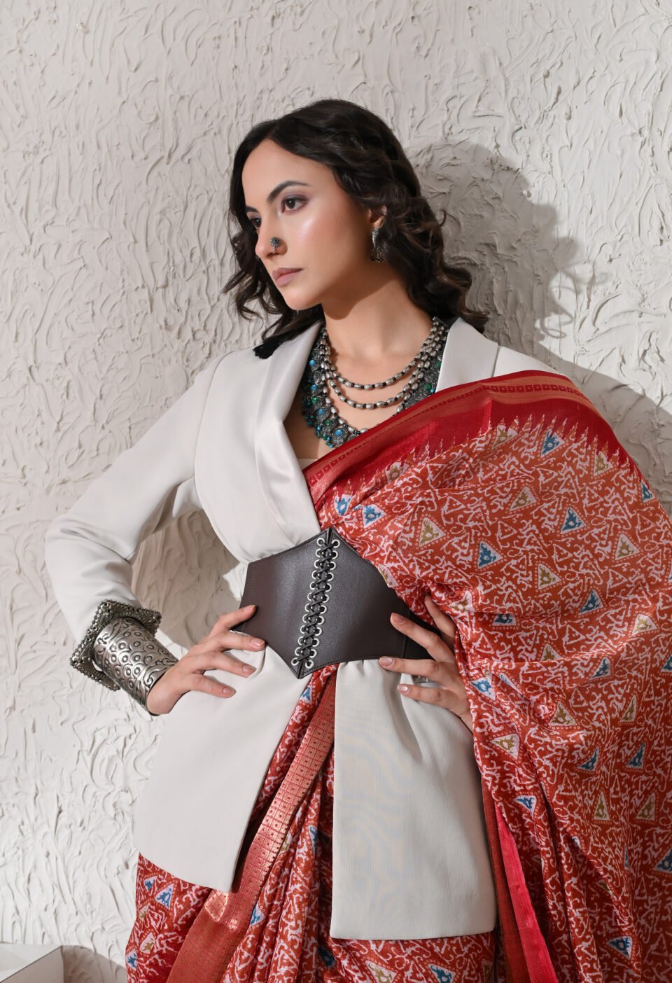 CEO of Desi-Core" Indo-Western Fusion Saree Alternate