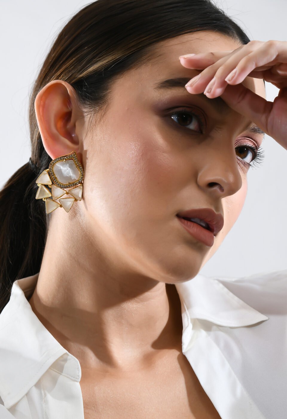 Gold-Plated Indie-Modernist Abstract Geometric Drop Studs