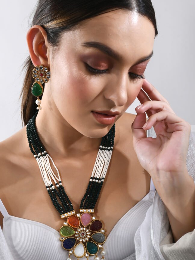 Teejh Annika Multi-colored Floral Necklace Set
